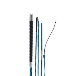 Whip & Go Longeerzweep Tourillon Deelbaar Zwart/Turquoise 200cm
