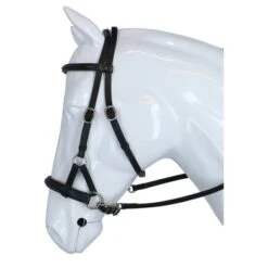 F.R.A. Bitloos Hoofdstel Pardoes Deluxe Side Pull Lederen Teugels Zwart/Grijs Full