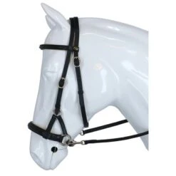 F.R.A. Bitloos Hoofdstel Pardoes Deluxe Side Pull Lederen Teugels Zwart/Beige
