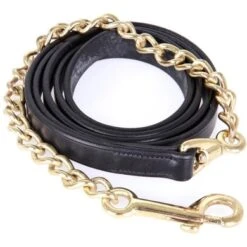 Premiere Voorbrengleidsel Leer En Koperen Ketting Uni Zwart