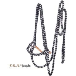 F.R.A. Hackamore Hoofdstel Jaspis Katoen Zwart/Wit One Size
