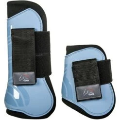 HKM Peesbeschermers & Strijklappen Genua Set Babyblauw/Zwart